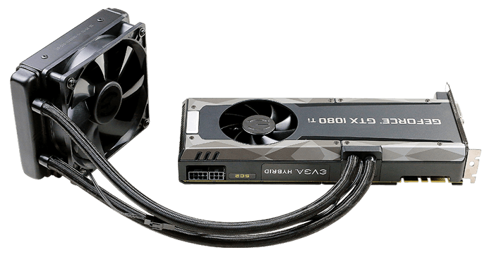Black EVGA NVIDIA GeForce GTX 1080 Ti SC2 HYBRID GAMING 11 GB GDDR5X 352 Bit PCI Express Graphics Card