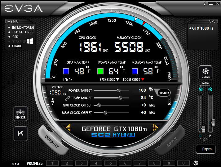 EVGA GeForce GTX 1080 Ti SC2 HYBRID