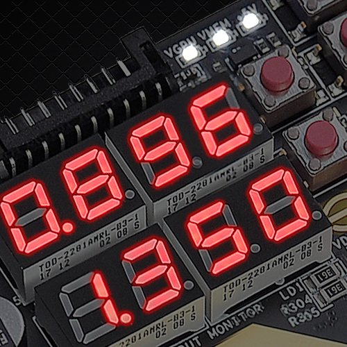 Onboard VCORE and VMEM LED Display