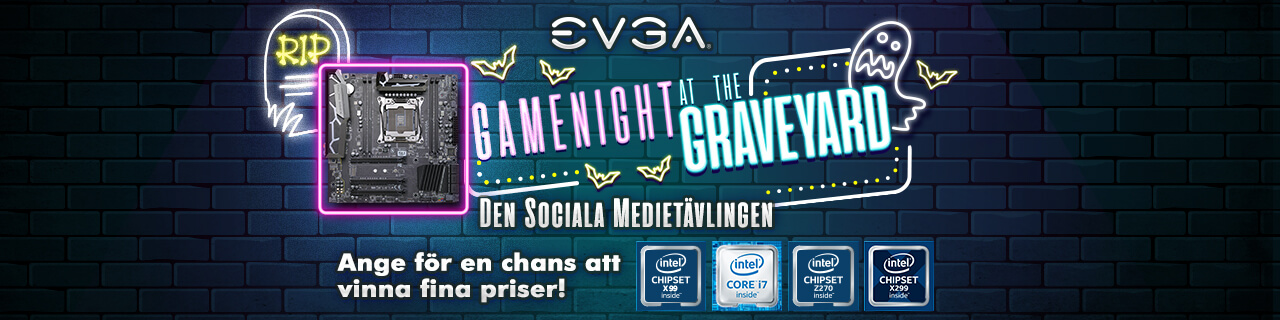 EVGA:s event Gamenight at the Graveyard på sociala medier!