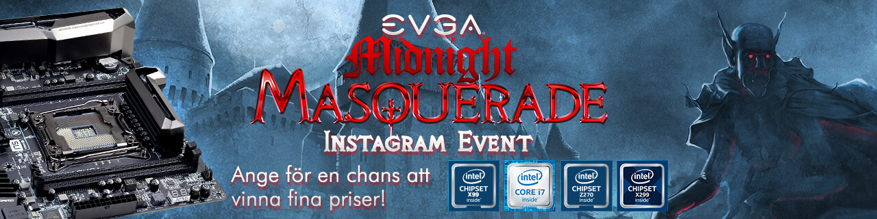 EVGA:s event Midnight Masquerade på Instagram