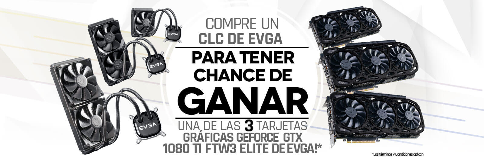 Compre un CLC de EVGA Para Tener Chance de Ganar una de las 3 Tarjetas Gráficas GeForce GTX 1080 Ti FTW3 ELITE de EVGA