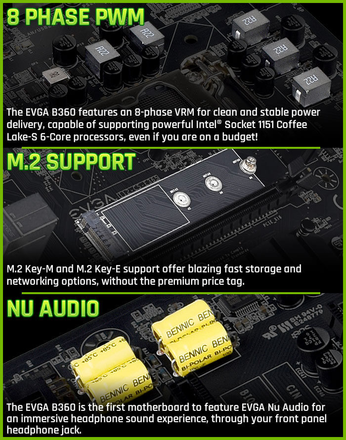 EVGA B360 Micro Motherboard Features