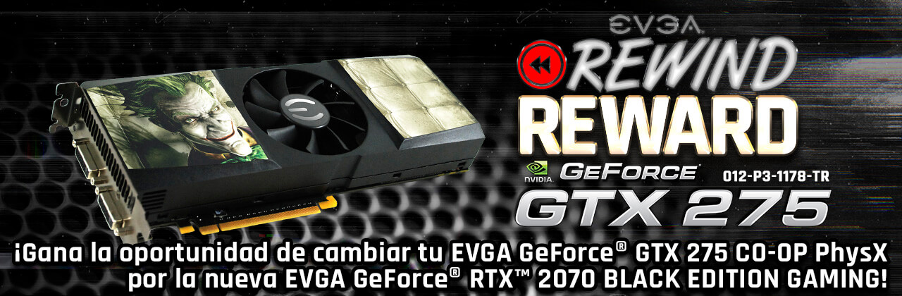 EVGA GeForce GTX 275 CO-OP PhysX Edition a EVGA GeForce RTX 2070 XC BLACK EDITION