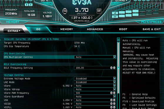 EVGA GUI BIOS with OC Robot