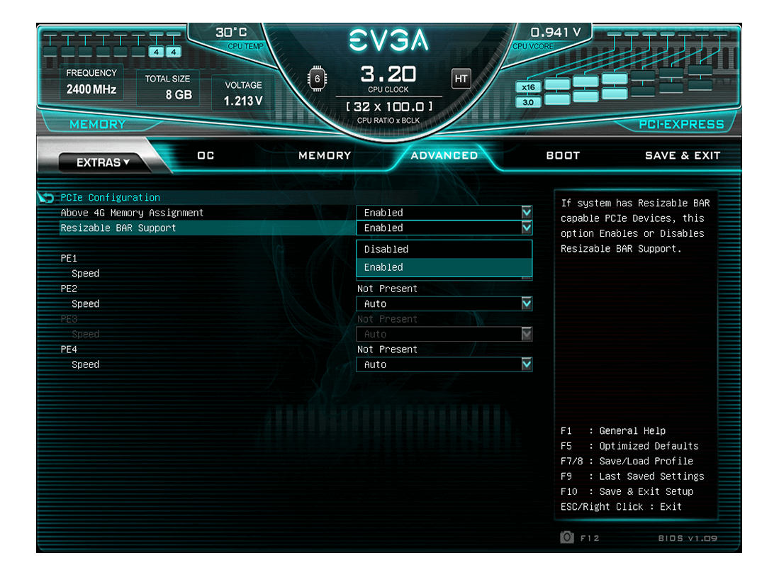 Re size bar support bios что это