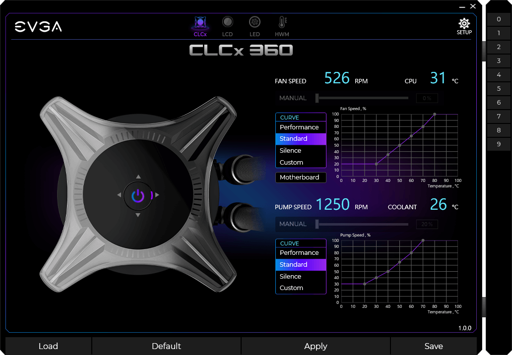 EVGA CLCx Software - Adjust Fan and Pump Curves