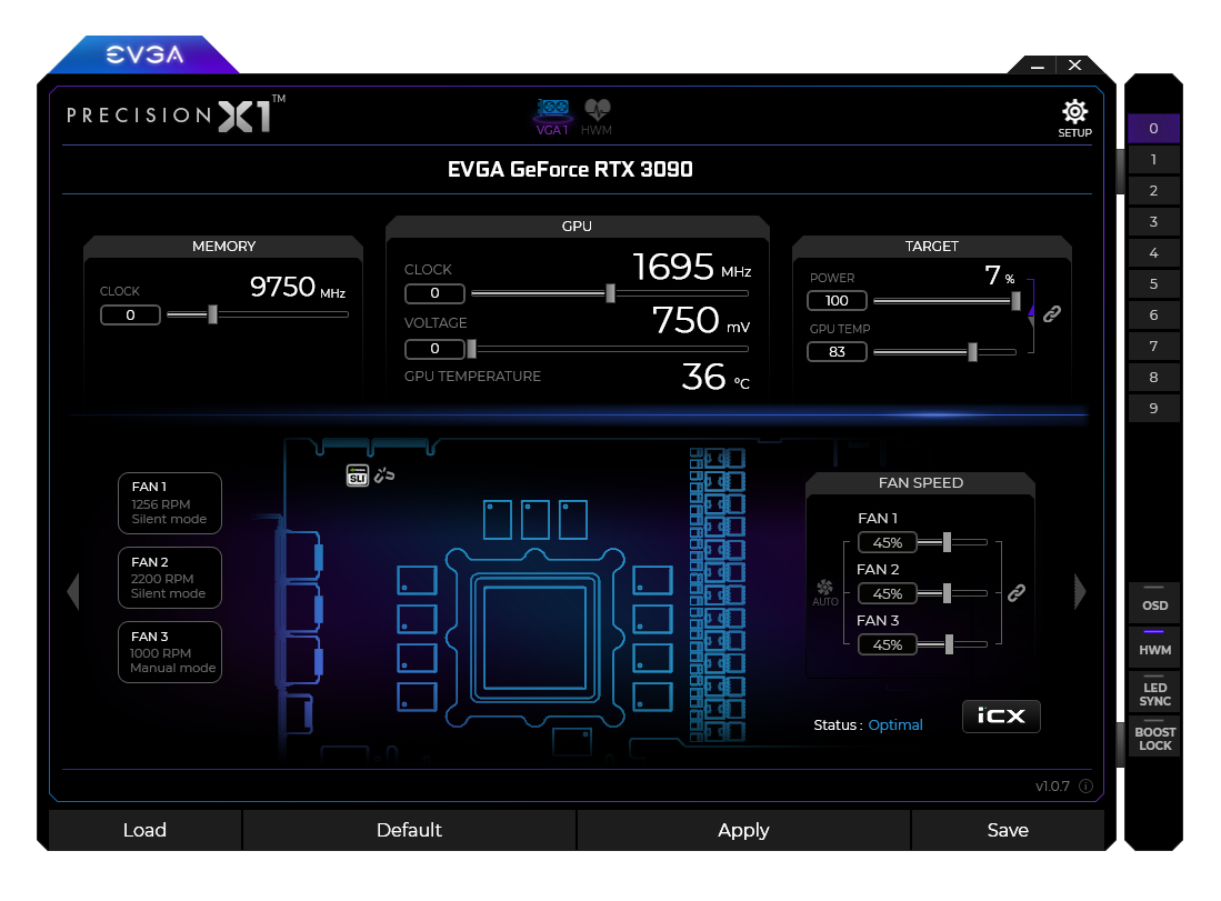 EVGA Precision X1 1.2.1.0 Main