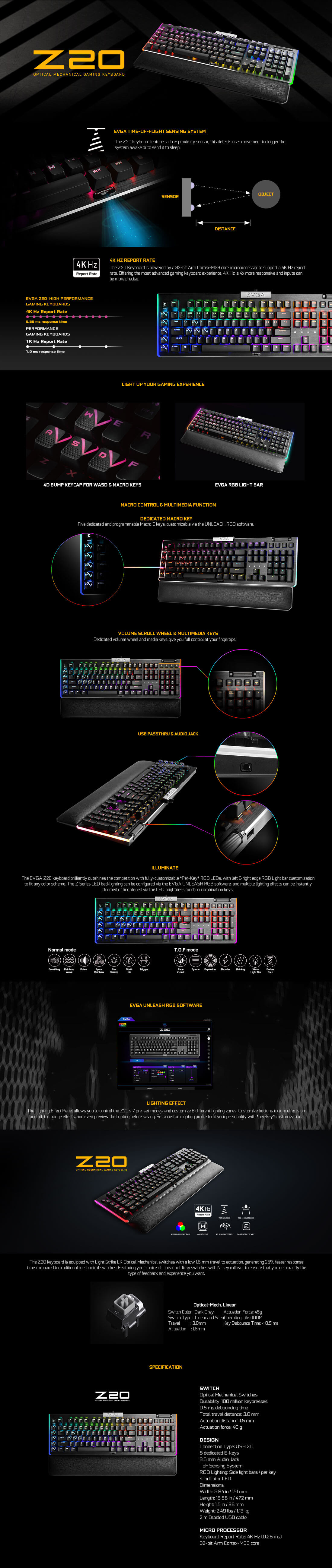 EVGA Z20 RGB Optical Mechanical (Linear Switch) Gaming Keyboard #1 SOHE LIFE ONE STOP LIFESTYLE GADGET STORE DESK SET UP E-COMMERCE SINGAPORE