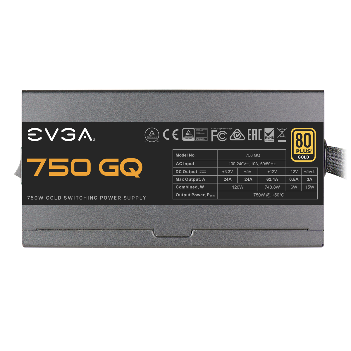 EVGA - EU - Products - EVGA 750 GQ, 80+ GOLD 750W, Semi Modular, EVGA ECO  Mode, 5 Year Warranty, Power Supply 210-GQ-0750-V2 (EU) - 210-GQ-0750-V2