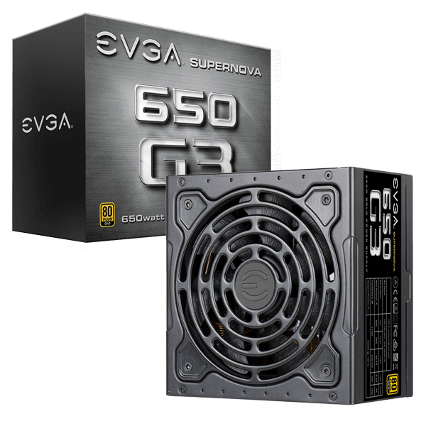 EVGA 220-G3-0650-Y3  SuperNOVA 650 G3, 80 Plus GOLD 650W, Fully Modular, Eco Mode with New HDB Fan, 7 Year Warranty, Includes Power ON Self Tester, Compact 150mm Size, Power Supply 220-G3-0650-Y3 (UK)