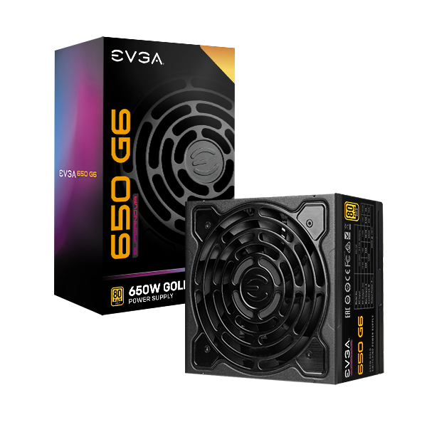 EVGA 220-G6-0650-X2  SuperNOVA 650 G6, 80 Plus Gold 650W, Fully Modular, Eco Mode with FDB Fan, 10 Year Warranty, Includes Power ON Self Tester, Compact 140mm Size, Power Supply 220-G6-0650-X2 (EU)
