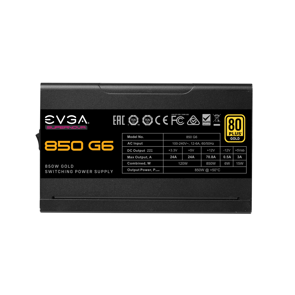 EVGA - Products - EVGA SuperNOVA 850 GA, 80 Plus Gold 850W, Fully Modular,  Eco Mode, 10 Year Warranty, Includes Power ON Self Tester, Compact 150mm  Size, Power Supply 220-GA-0850-X1 - 220-GA-0850-X1
