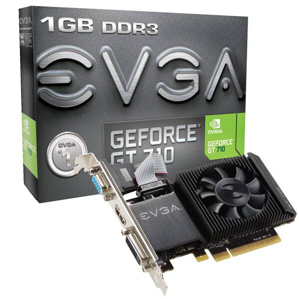 EVGA 01G-P3-2711-KR  GeForce GT 710 1GB (Single Slot, Low Profile)