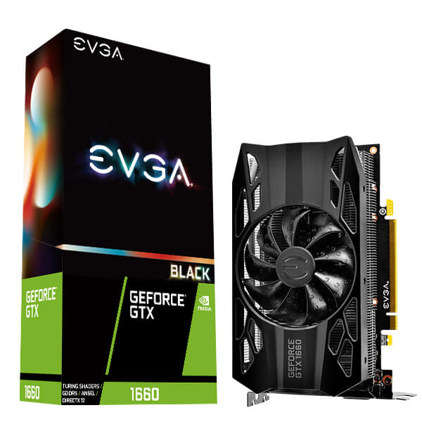 EVGA 06G-P4-1160-KR  GeForce GTX 1660 BLACK GAMING, 06G-P4-1160-KR, 6GB GDDR5, Single Fan