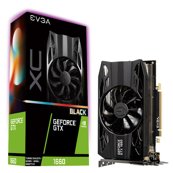EVGA 06G-P4-1161-KR  GeForce GTX 1660 XC BLACK GAMING, 06G-P4-1161-KR, 6GB GDDR5, HDB Fan