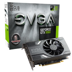 EVGA GeForce GTX 1060 GAMING, 06G-P4-6161-KR, 6GB GDDR5, ACX 2.0 (Single Fan) (06G-P4-6161-KR)