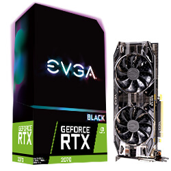 EVGA GeForce RTX 2070 BLACK GAMING, 08G-P4-1071-KR, 8GB GDDR6, Dual HDB Fans (08G-P4-1071-KR)