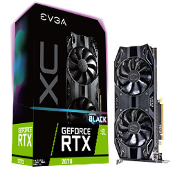 EVGA GeForce RTX 2070 XC BLACK GAMING, 08G-P4-1171-KR, 8GB GDDR6, Dual HDB Fans