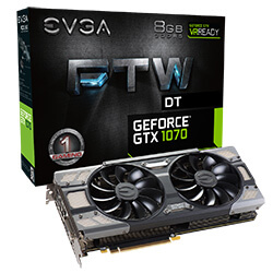 EVGA GeForce GTX 1070 FTW DT GAMING, 08G-P4-6274-KR, 8GB GDDR5, ACX 3.0 & RGB LED (08G-P4-6274-KR)