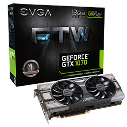 EVGA GeForce GTX 1070 FTW GAMING, 08G-P4-6276-KR, 8GB GDDR5, ACX 3.0 & RGB LED