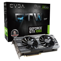 EVGA GeForce GTX 1080 FTW DT GAMING, 08G-P4-6284-KR, 8GB GDDR5X, ACX 3.0 & RGB LED