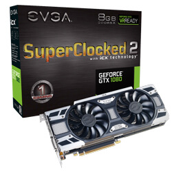 EVGA GeForce GTX 1080 SC2 GAMING, 08G-P4-6583-KR, 8GB GDDR5X, iCX - 9 Thermal Sensors & LED G/P/M