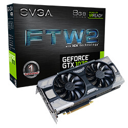 EVGA GeForce GTX 1070 FTW2 GAMING, 08G-P4-6676-KR, 8GB GDDR5, iCX - 9 Thermal Sensors & RGB LED G/P/M