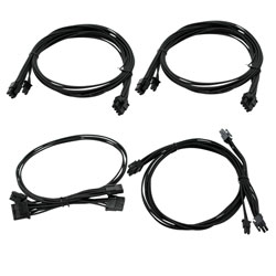 1600W G2/P2/T2 Black Additional Power Supply Cable Set (Individually Sleeved)