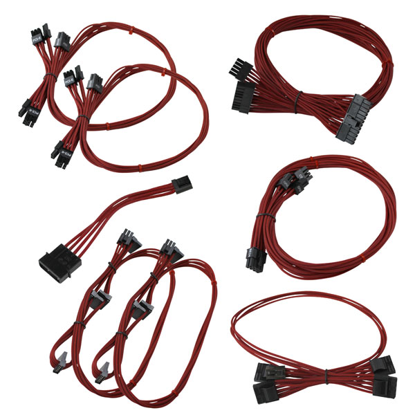 EVGA 100-CR-0650-B9 GS (550/650) Red Power Supply Cable Set (Individually Sleeved)