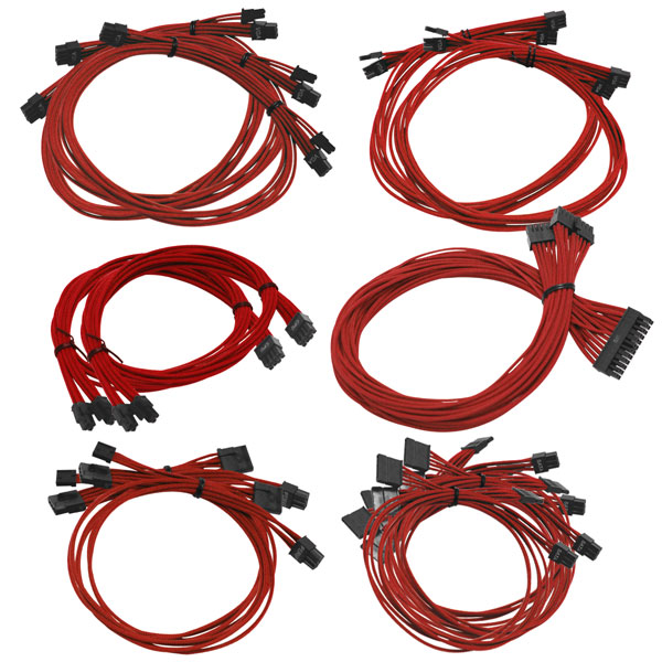 EVGA 100-CR-1300-B9 B3/B5/G2/G3/G5/GP/GM/PQ/P2/T2 Red Power Supply Cable Set (Individually Sleeved)