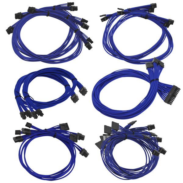 EVGA 100-CU-1300-B9 B3/B5/G2/G3/G5/GP/GM/PQ/P2/T2 Blue Power Supply Cable Set (Individually Sleeved)