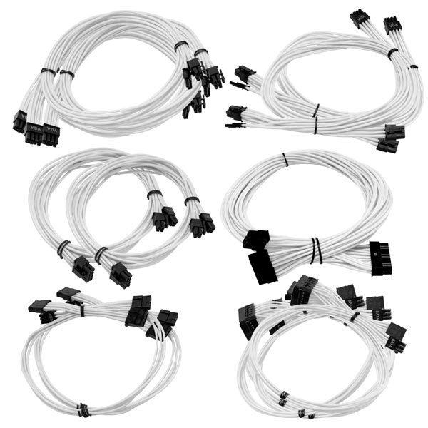 EVGA 100-CW-1300-B9 B3/B5/G2/G3/G5/GP/GM/PQ/P2/T2 White Power Supply Cable Set (Individually Sleeved)