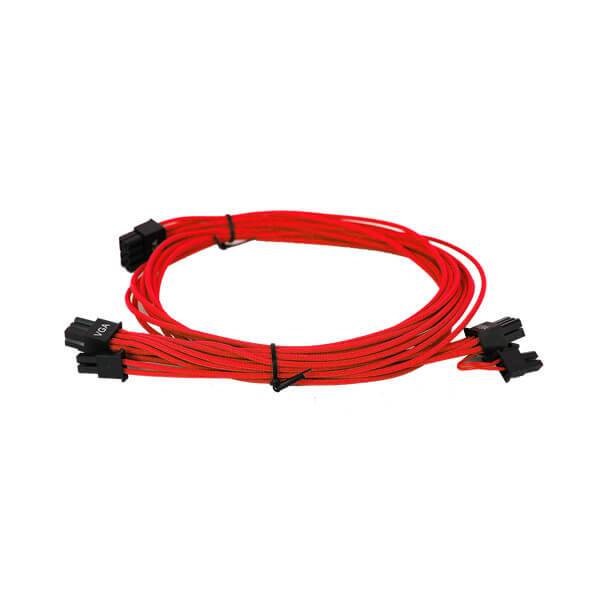 EVGA 100-G2-06RR-B9 550-650 G2/G3/G5/GP/GM/P2/PQ/T2/GP/GA Red Power Supply Cable Set (Individually Sleeved)