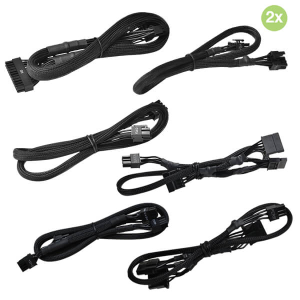 EVGA 101-CK-0850-B9 B3/B5/G2/G3/G5/G6/G7/GA/GM/GP/P2/P3/P5/P6/PP/T2 Black Power Supply Cable Set (Sleeved)