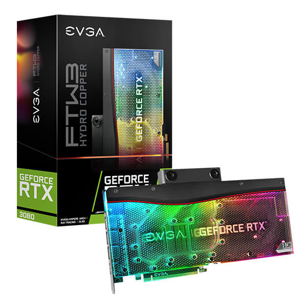 EVGA 10G-P5-3899-KR  GeForce RTX 3080 FTW3 ULTRA HYDRO COPPER GAMING, 10G-P5-3899-KR, 10GB GDDR6X, ARGB LED, Metal Backplate