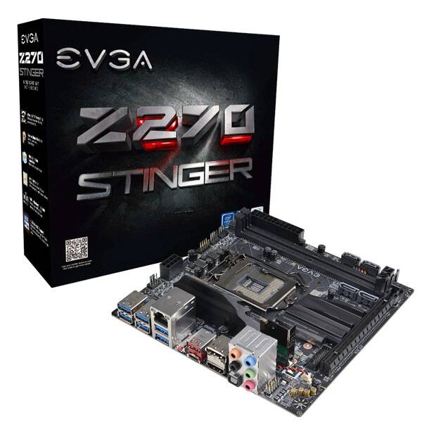 EVGA 111-KS-E272-KR  Z270 Stinger, 111-KS-E272-KR, LGA 1151, Intel Z270, HDMI, SATA 6Gb/s, USB 3.1, USB 3.0, mITX, Intel Motherboard