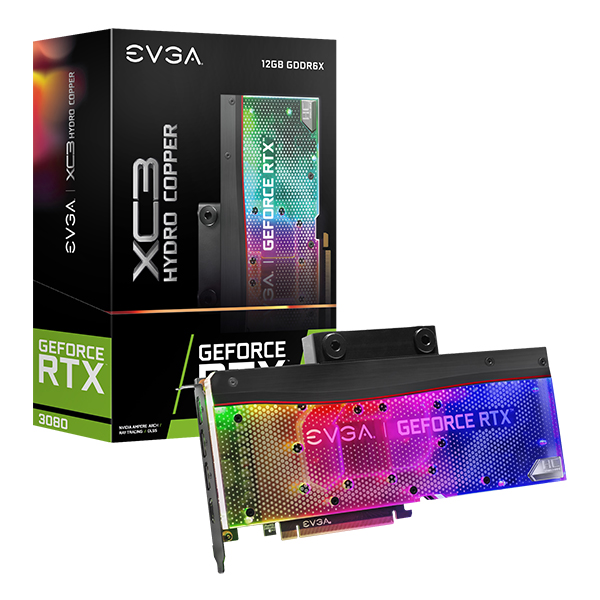 EVGA 12G-P5-4869-KL  GeForce RTX 3080 12GB XC3 ULTRA HYDRO COPPER GAMING, 12G-P5-4869-KL, 12GB GDDR6X, ARGB LED, Metal Backplate, LHR