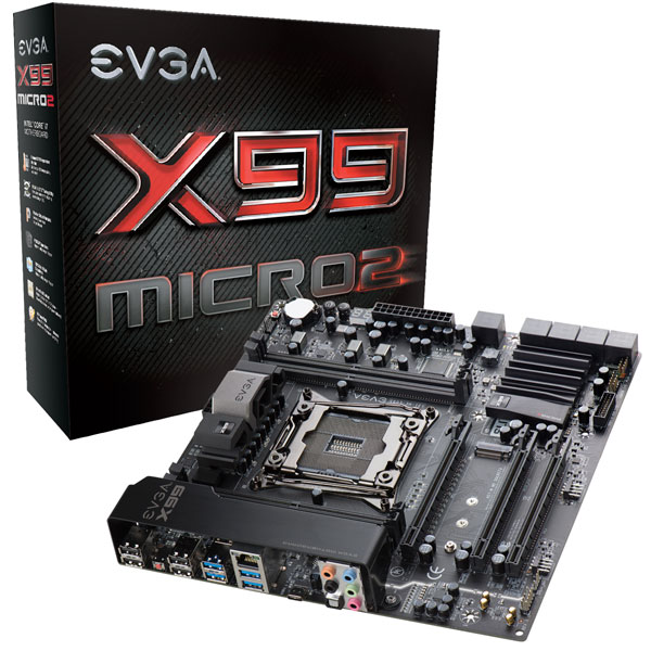 EVGA 131-HE-E095-KR  X99 Micro2, 131-HE-E095-KR, LGA 2011v3, Intel X99, SATA 6Gb/s, USB 3.1, USB 3.0, mATX, Intel Motherboard