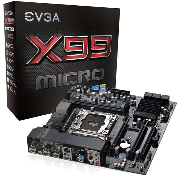 EVGA 131-HE-E995-KR  X99 Micro, 131-HE-E995-KR, LGA 2011v3, Intel X99, SATA 6Gb/s, USB 3.1, USB 3.0, mATX, Intel Motherboard