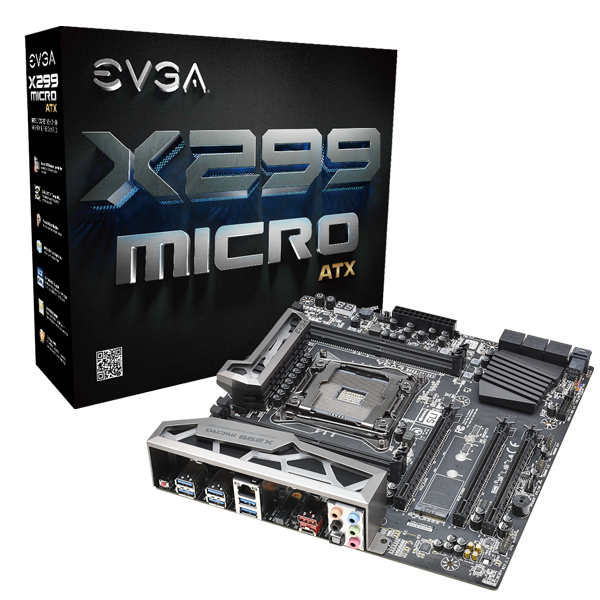 EVGA 131-SX-E295-KR  X299 MICRO ATX, 131-SX-E295-KR, LGA 2066, Intel X299, SATA 6Gb/s, USB 3.1, USB 3.0, mATX, Intel Motherboard
