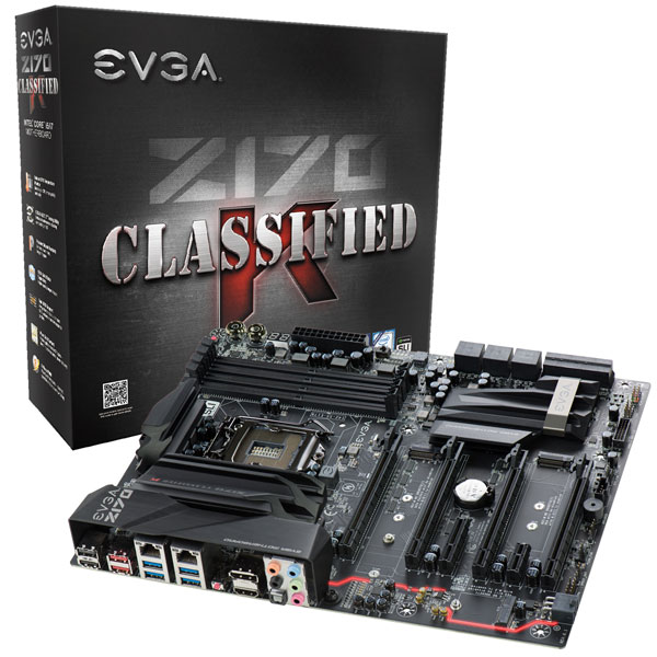 EVGA 142-SS-E178-KR  Z170 Classified K, 142-SS-E178-KR, LGA-1151 with DDR4, HDMI, DP, SATA 6Gb/s, USB3.1, Intel Motherboard