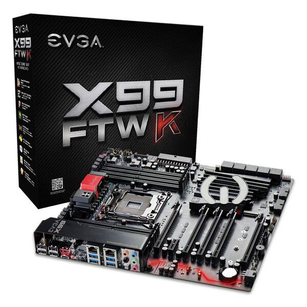 EVGA 151-BE-E097-K5  X99 FTW K, 151-BE-E097-K5, LGA 2011v3, Intel X99, SATA 6Gb/s, USB 3.1, USB 3.0, EATX, Intel Motherboard