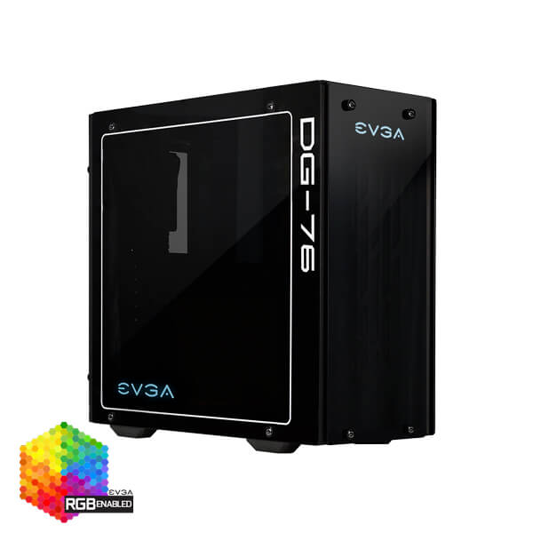 EVGA 160-B0-2230-KR  DG-76 Matte Black Mid-Tower, 2 Sides of Tempered Glass, RGB LED and Control Board,  Gaming Case 160-B0-2230-KR