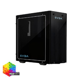 EVGA DG-77 Matte Black Mid-Tower, 3 Sides of Tempered Glass, Vertical GPU Mount, RGB LED and Control Board, K-Boost, Gaming Case 170-B0-3540-RX (170-B0-3540-RX)
