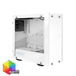 EVGA DG-77 Alpine White Mid-Tower, 3 Sides of Tempered Glass, Vertical GPU Mount, RGB LED and Control Board, K-Boost, Gaming Case 176-W1-3542-RX (176-W1-3542-RX)