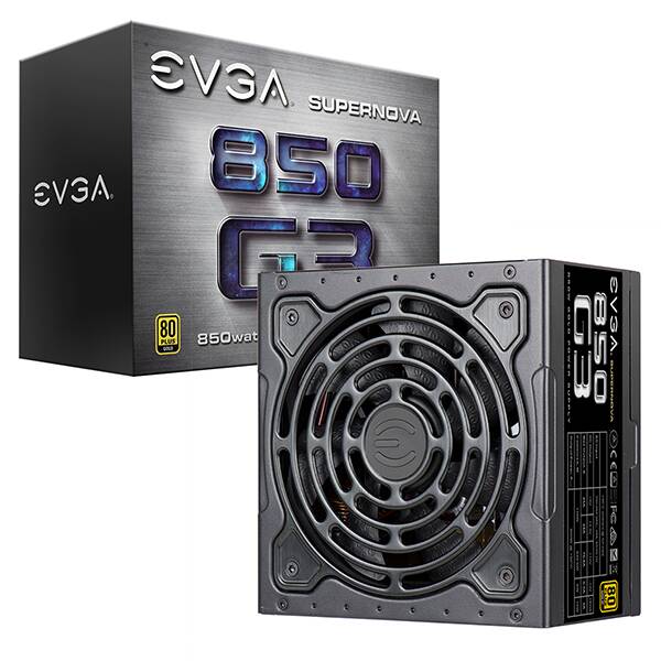 EVGA 220-G3-0850-X1  SuperNOVA 850 G3, 80 Plus Gold 850W, Fully Modular, Eco Mode with New HDB Fan, 10 Year Warranty, Includes Power ON Self Tester, Compact 150mm Size, Power Supply 220-G3-0850-X1