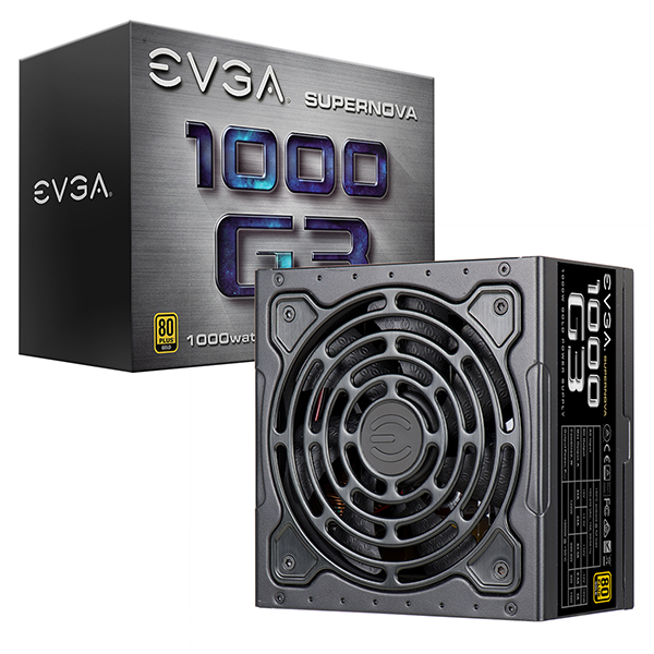 EVGA 220-G3-1000-X6  SuperNOVA 1000 G3, 80 Plus Gold 1000W, Fully Modular, Eco Mode with New HDB Fan, 10 Year Warranty, Includes Power ON Self Tester, Compact 150mm Size, Power Supply 220-G3-1000-X6 (CN)