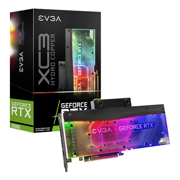 EVGA 24G-P5-3979-KR  GeForce RTX 3090 XC3 ULTRA HYDRO COPPER GAMING, 24G-P5-3979-KR, 24GB GDDR6X, ARGB LED, Metal Backplate