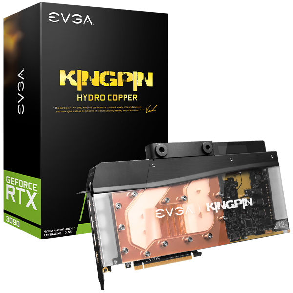 EVGA 24G-P5-3999-KR  GeForce RTX 3090 K|NGP|N HYDRO COPPER GAMING, 24G-P5-3999-KR, 24GB GDDR6X, iCX3 Technology, HYDRO COPPER Cooler, OLED Display, Metal Backplate